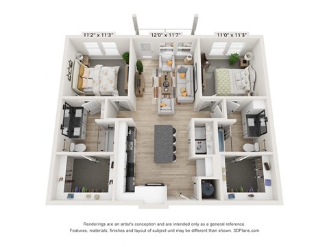 bedroom floor plan  the residences at city center apartments